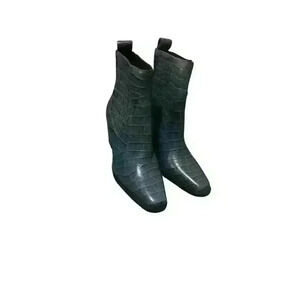 Marks & Spencer- New Women's blue leather ankle boots size 4 uk . US size 6